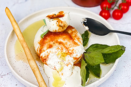 Tomates, burrata & Vinaigre de tomates